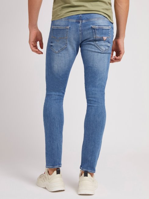 Nouveau Pantalon En Jean Coupe Skinny Bleu Guess