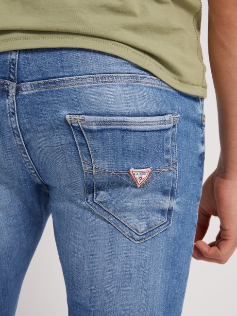 Nouveau Pantalon En Jean Coupe Skinny Bleu Guess