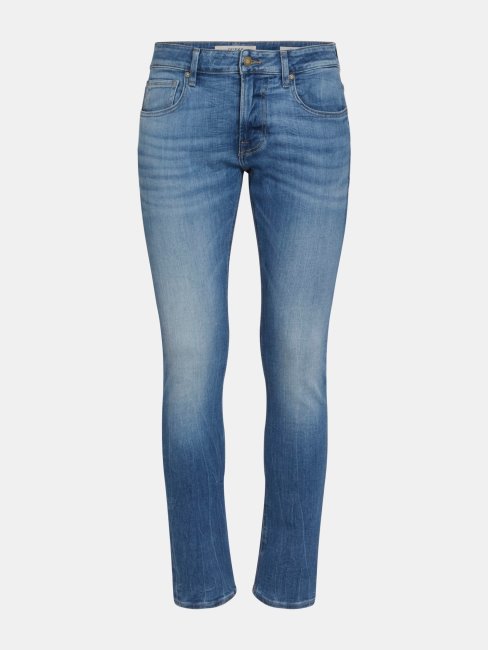 Nouveau Pantalon En Jean Coupe Skinny Bleu Guess