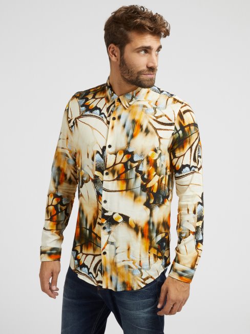Chemise à Imprimé Papillons Motif Guess Multicolore