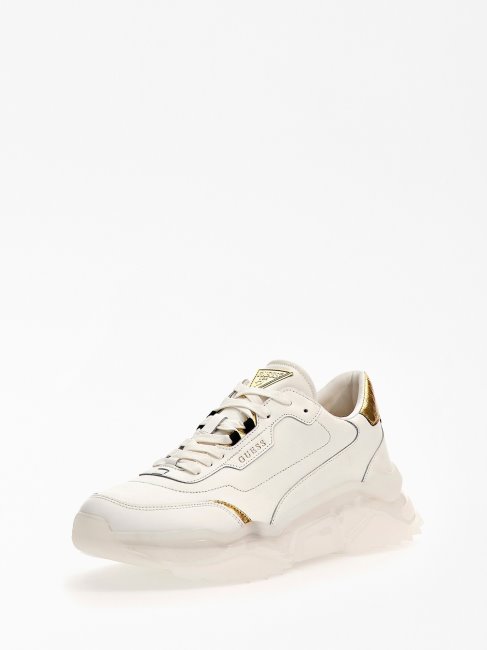 Chaussures De Course Massa En Cuir Véritable Gold Guess