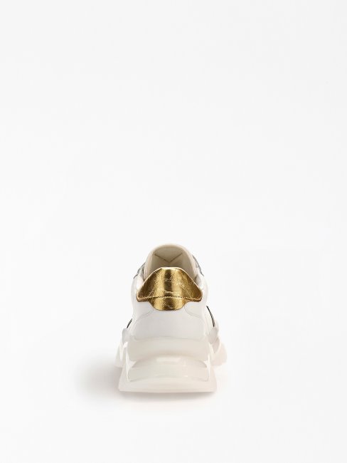 Chaussures De Course Massa En Cuir Véritable Gold Guess