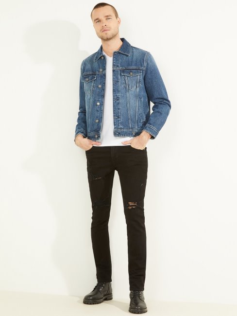 Nouvelle Veste En Jean Regular Fit Bleue Guess