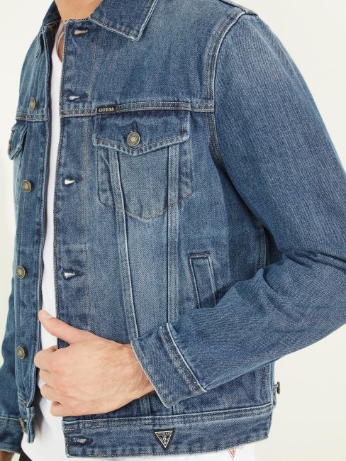 Nouvelle Veste En Jean Regular Fit Bleue Guess