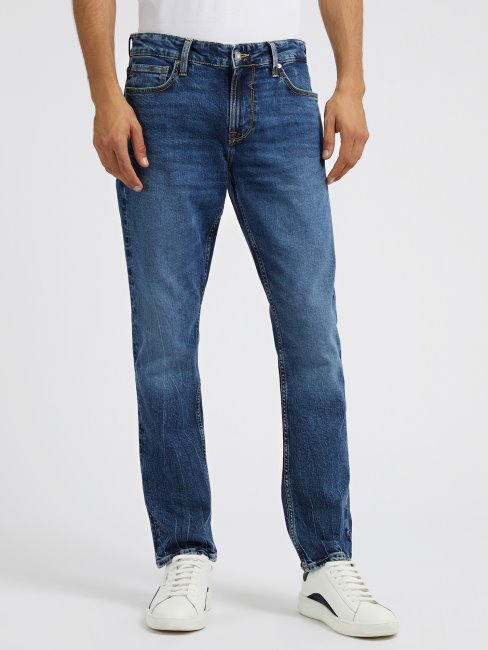 Nouveau Pantalon En Denim Coupe Slim Bleu Guess