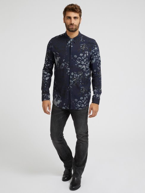 Tee Shirt Animalier Bleu Guess