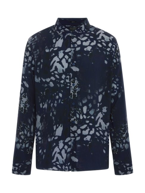 Tee Shirt Animalier Bleu Guess