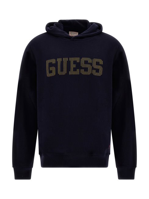 Sweat à Capuche Avec Logo Devant Guess Bleu