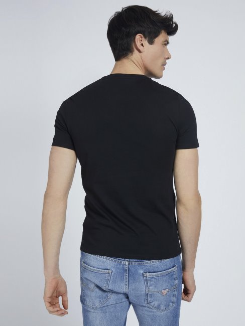 Tee Shirt Noir Logo Triangle Guess