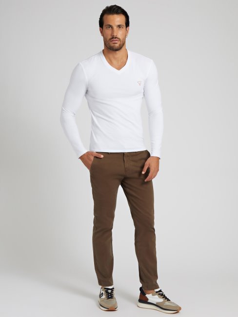 T-shirt Guess Blanc Manches Longues