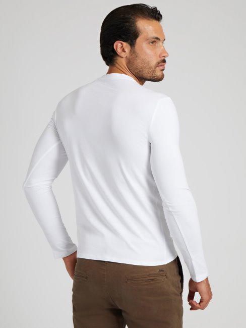 T-shirt Guess Blanc Manches Longues