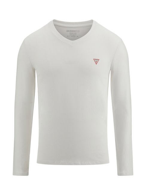 T-shirt Guess Blanc Manches Longues