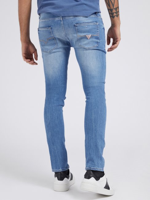 Guess Pantalon En Denim Coupe Super Skinny Bleu Nouvelle Tendance