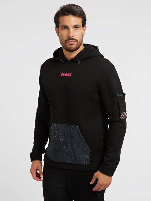 Sweat Logo Devant Guess Noir Tendance