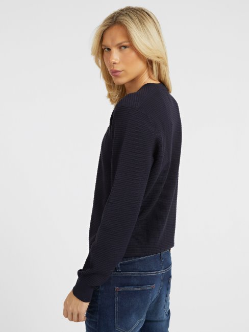 Pull En Viscose Mélangée Bleu Guess