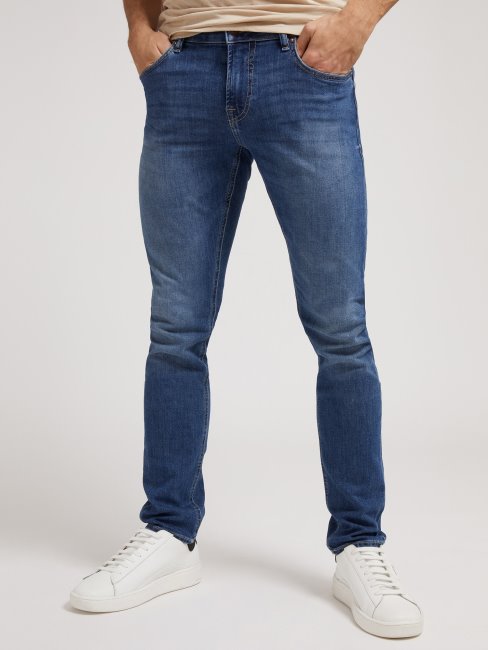 Pantalon Denim Coupe Skinny Bleu Tendance Guess