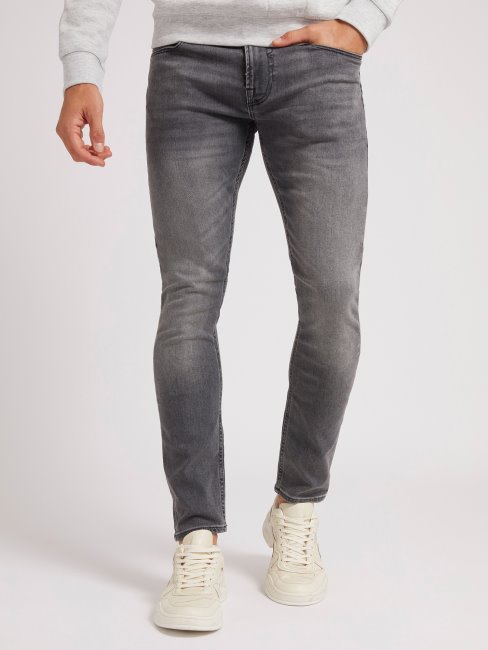 Guess Pantalon En Denim Coupé Super Skinny Gris