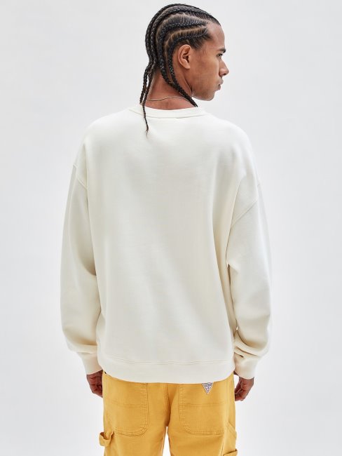 Sweat Beige Imprimé Sur Le Devant Guess