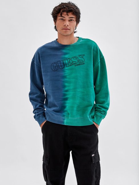 Sweat Imprimé Devant Et Dos Guess Bleu