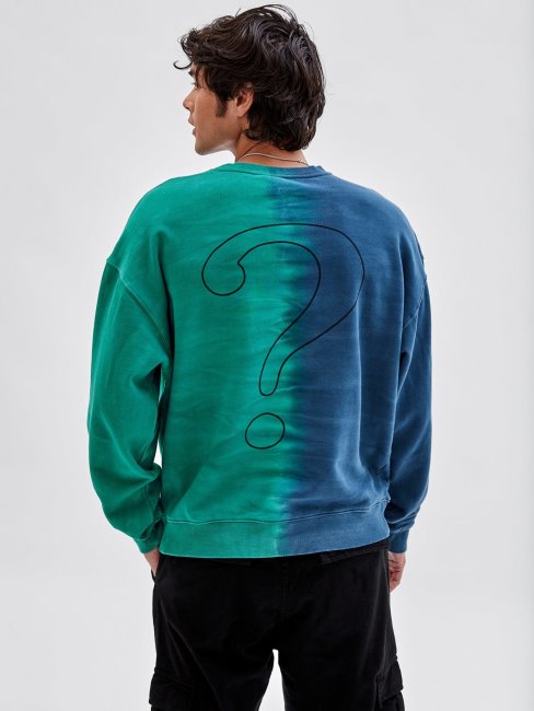 Sweat Imprimé Devant Et Dos Guess Bleu