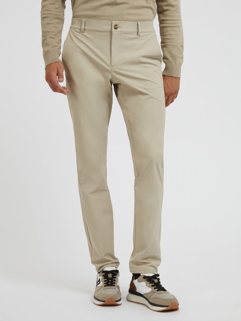 Pantalon Technique Coupe Regular Beige Guess