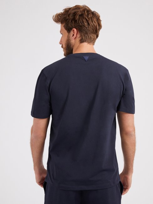 Tee Shirt Bleu Logo Devant Guess