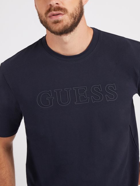 Tee Shirt Bleu Logo Devant Guess