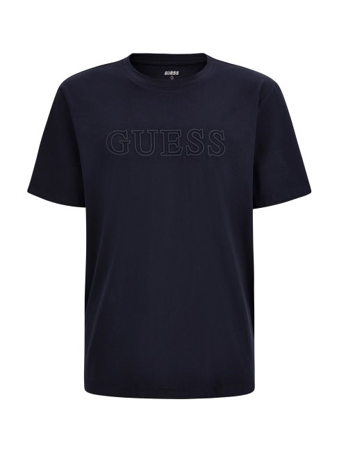 Tee Shirt Bleu Logo Devant Guess