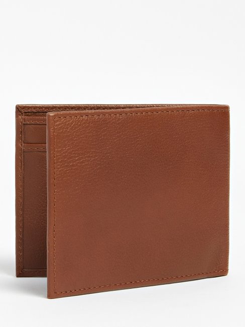 Guess Scala Portefeuille En Cuir Véritable Marron
