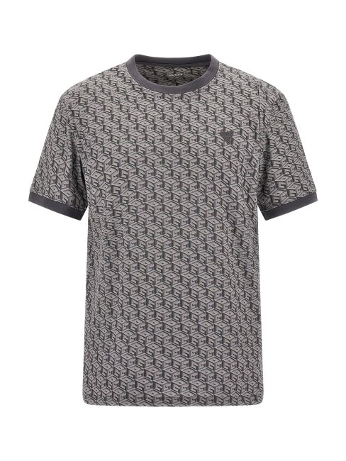 Tee Shirt Gris Logo G Cube All Over Guess
