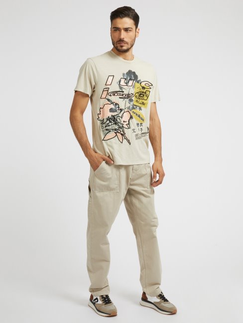 T-shirt Blanc Multi Imprimé Devant