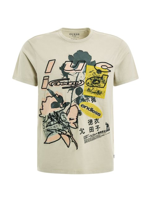 T-shirt Blanc Multi Imprimé Devant