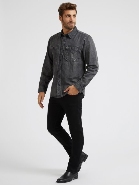 Guess Chemise En Jean Coupe Classique Noir