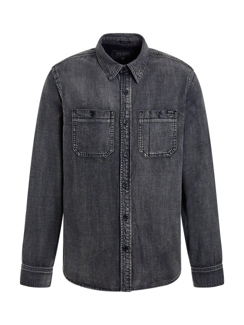Guess Chemise En Jean Coupe Classique Noir