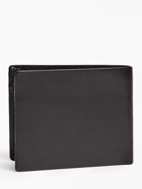 Portefeuille Noir New Boston En Véritable Cuir Guess