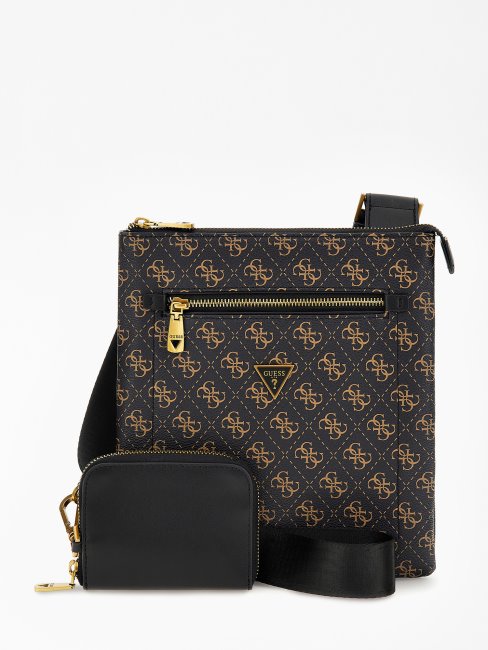 Sac à Bandoulière Vezzola Smart 4g Logo Guess Marron