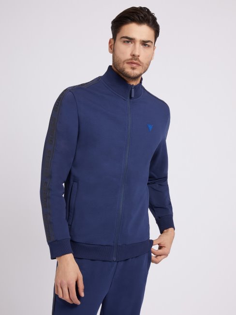 Sweat Zippé Bleu Guess