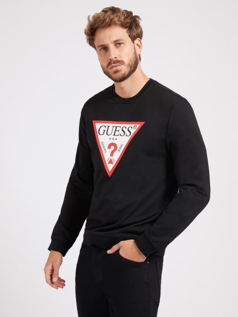 Sweat Triangle Logo Guess Noir