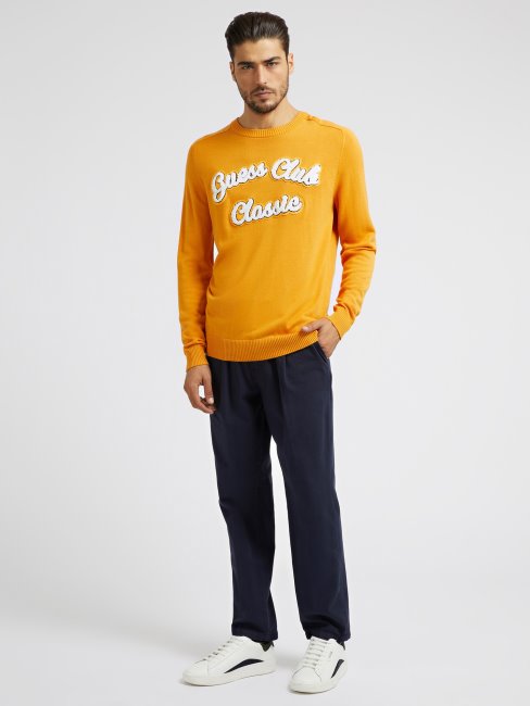 Guess Pull Patch Devant Jaune