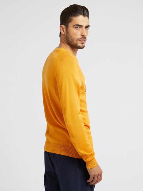 Guess Pull Patch Devant Jaune