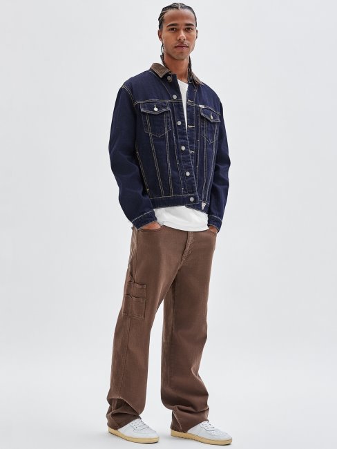 Veste En Jean Patch Dos Bleu Foncé Guess