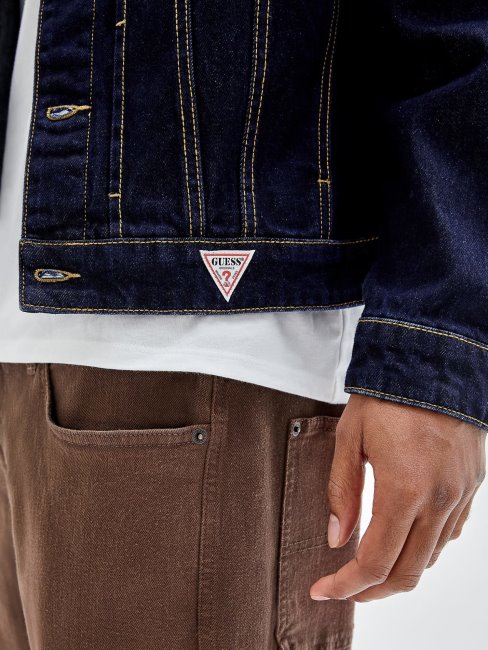 Veste En Jean Patch Dos Bleu Foncé Guess