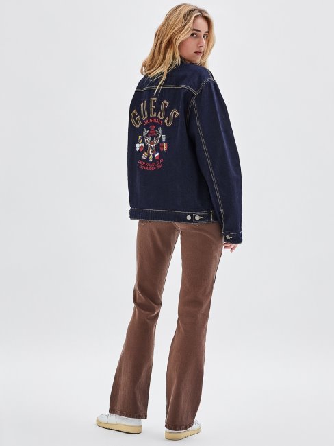 Veste En Jean Patch Dos Bleu Foncé Guess