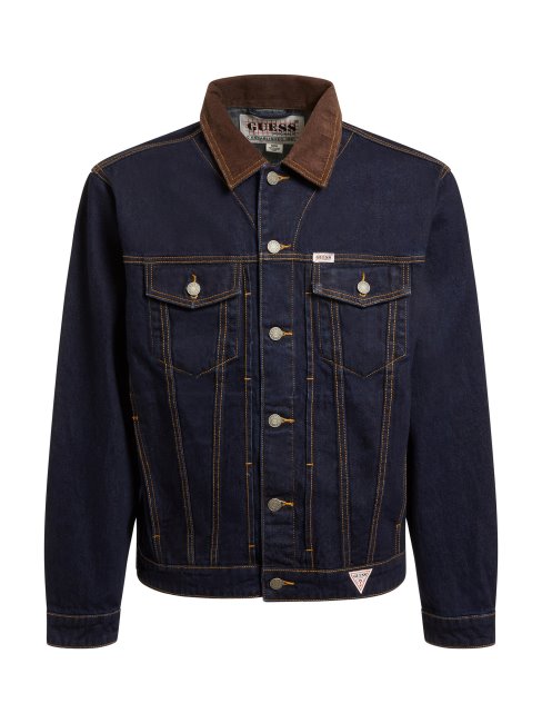 Veste En Jean Patch Dos Bleu Foncé Guess