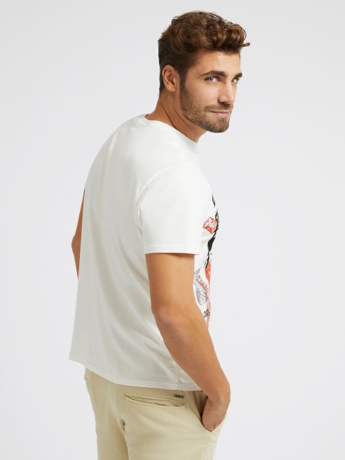 T-shirt Guess Imprimé Devant Blanc