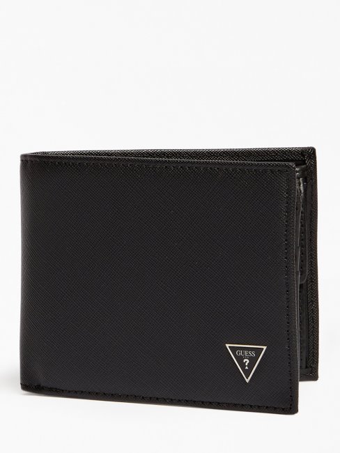 Portefeuille Certosa Saffiano Noir Guess