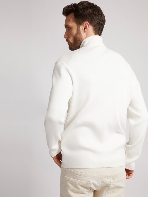 Pull Col Roulé Guess Blanc