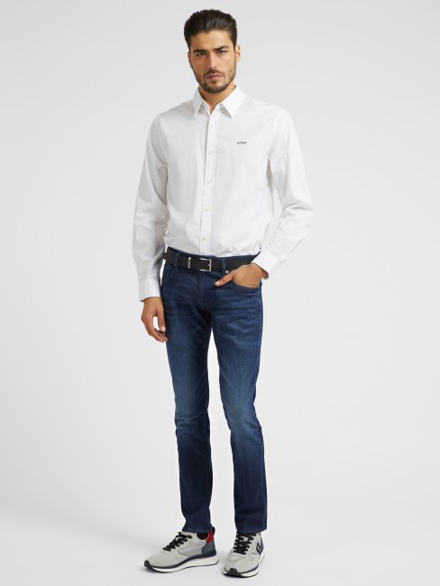 Chemise Guess Blanche à Micro Flèches