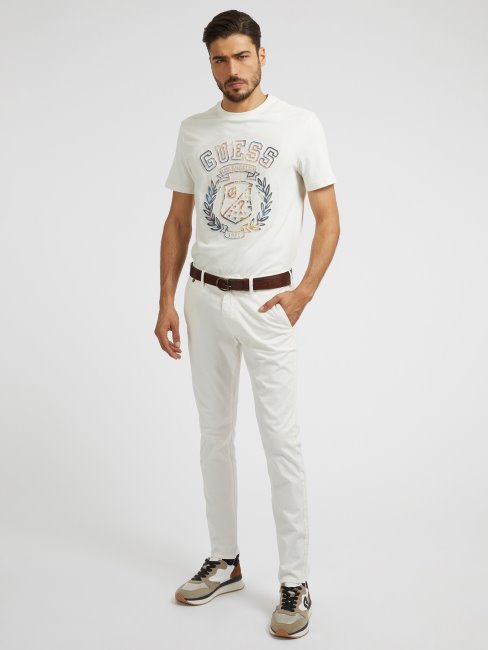 Guess Pantalon Chino Coupe Skinny Blanc