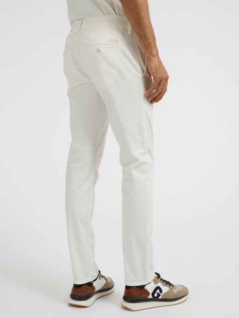 Guess Pantalon Chino Coupe Skinny Blanc